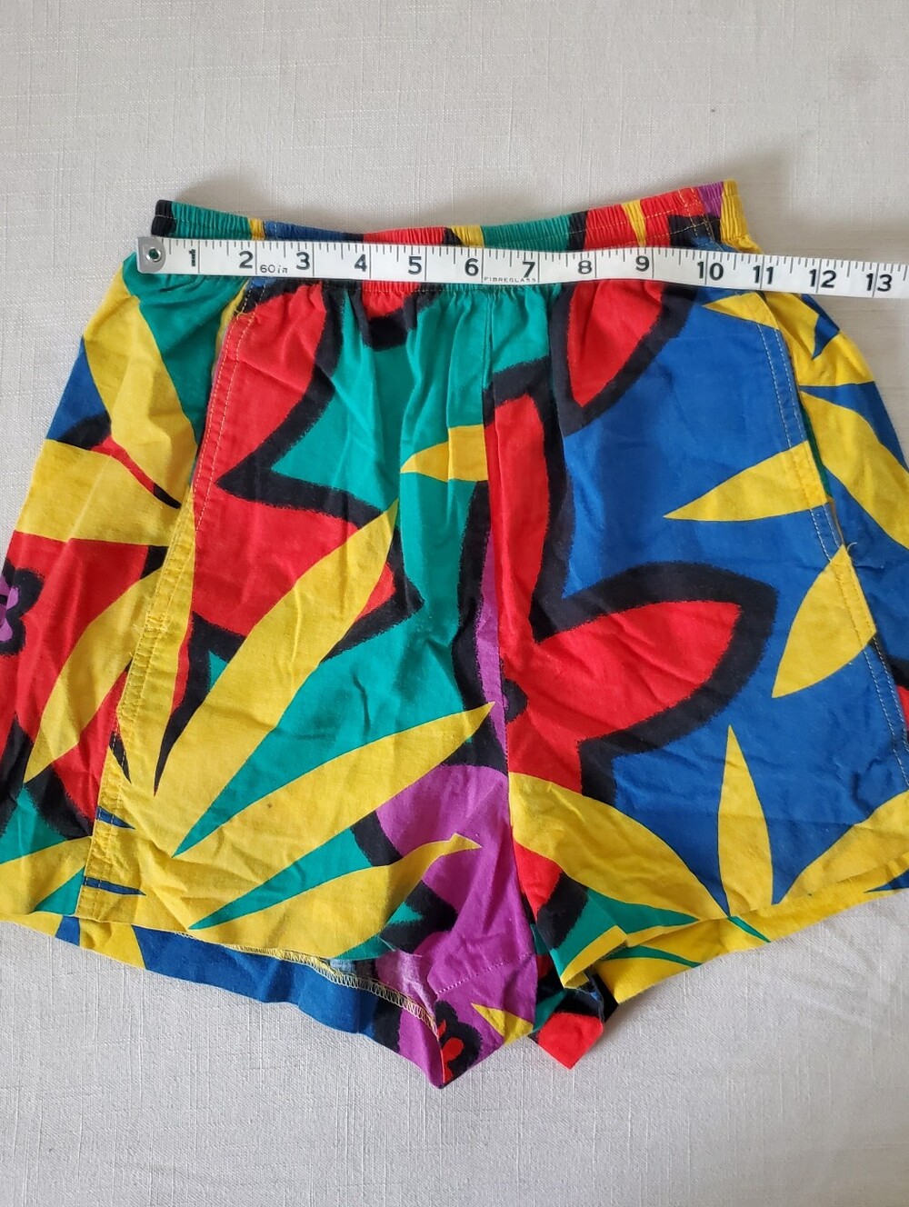 Vintage Multicolor Tropical Print Elastic Waist Shorts Womens Small - Picture 2 of 9